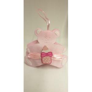 Orsetto porta confetti con biberon rosa - 10 x 2 x 7.5 cm