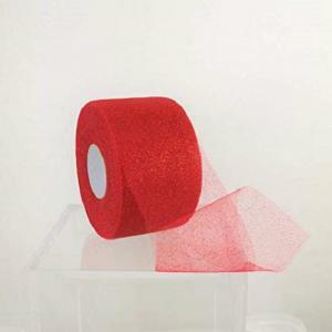 Tulle nastro glitter rosso 6 cm x 50 mt