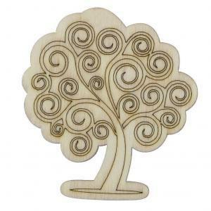 Albero della vita in legno naturale - 6.5 x 6 cm