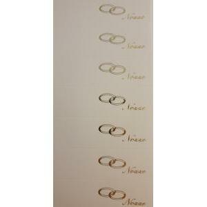 Bigliettini matrimonio con scritta e fedi in oro 45x25 mm - 10 pz