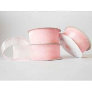 Nastro organza rosa - 38 mm x 50 mt