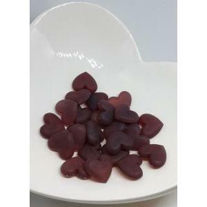 Cuori in plastica bordeaux opachi - 23mm x 25 pz