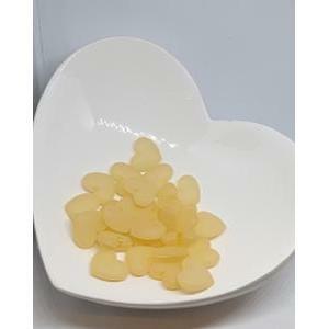 Cuori in plastica champagne opachi - 23mm x 25 pz