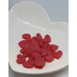 Cuori in plastica rossi  opachi - 23mm x 25 pz