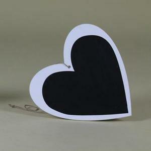 Lavagna a cuore 16 x 16 cm - bianco