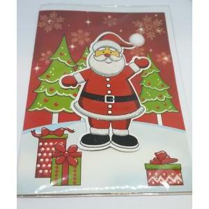 Biglietto natalizio babbo natale con busta - 11.5 x 17 cm