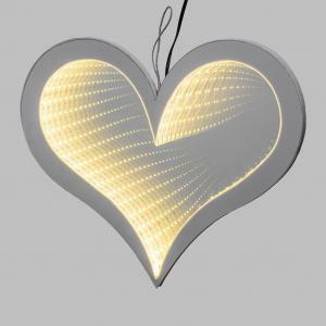 Cuore luminoso infinity mirror led bianco caldo - 32 x 27 cm