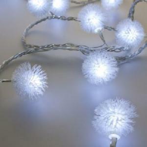 Catena 30 snow balls led bianco freddo a batteria - 5.8 mt