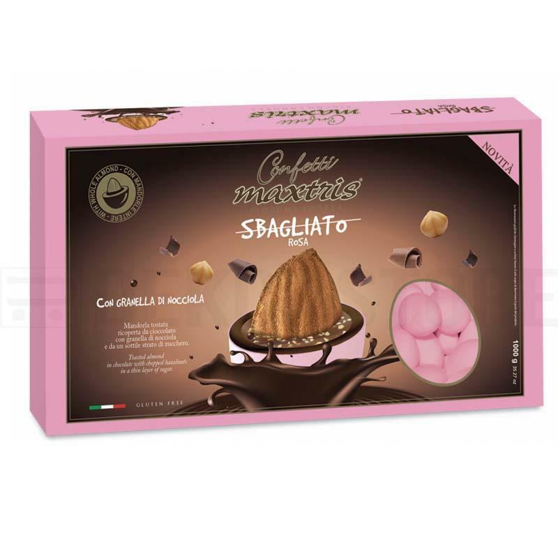 Confetti Maxtris sbagliato con granella di nocciola rosa in confezioni da 1KG