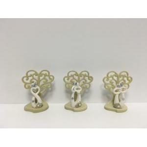 Coppia sposi in resina con albero oro soggetti assortiti - 5 cm