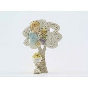 Albero della vita comunione in resina con bambino - 12 cm