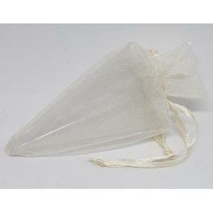 Sacchetto organza avorio con cono - 10.5 cm