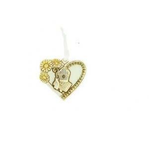 Appendino cuore cresima in resina - 5 x 4.5 cm