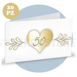 Bigliettini 50° anniversario di matrimonio - 1 foglio da 20pz