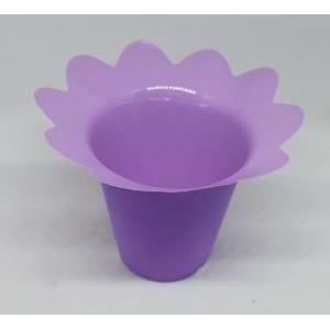 Set 5 copri vaso smerlato in pvc lavanda - 9,5 x 7 cm