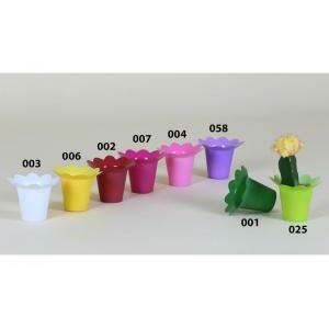 Set 5 copri vaso smerlato in pvc lavanda - 9,5 x 7 cm