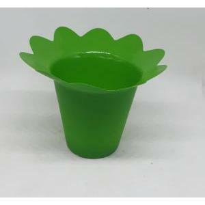 Set 5 copri vaso smerlato in pvc verde scuro - 9,5 x 7 cm