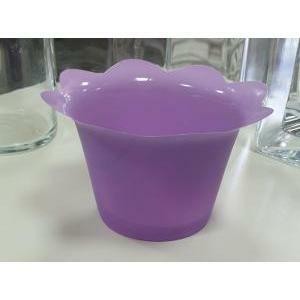 Set 5 copri vaso smerlato in pvc lavanda - 14.5 x 10 cm