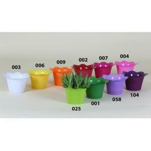 Set 5 copri vaso smerlato in pvc lavanda - 14.5 x 10 cm