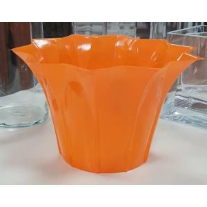 Set 2 copri vaso con punte in pvc arancione - 23 x 14 cm