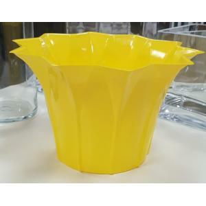 Set 2 copri vaso con punte in pvc giallo - 23 x 14 cm