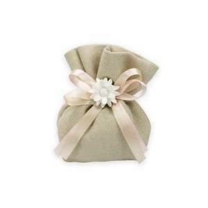 Sacchetto mini shabby beige - 8 x 11 cm