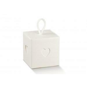 Cubo con cordino porta confetti white 80x80x80 mm - 5 pz