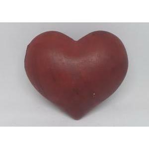 Cuore in resina rosso bordeuax - 9 x 8 cm