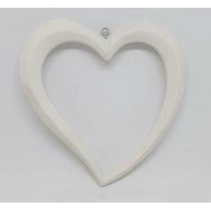 Cuore bianco in resina da appendere 11 x 11 cm