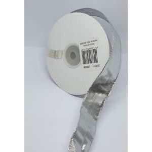 Nastro lurex liscio animato argento - 25 mm x 20 mt