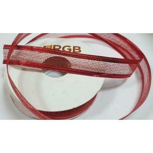 Nastro rete glitter rosso con bordo animato metal - 25 mm x 20 yd