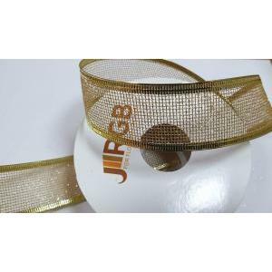 Nastro rete glitter oro con bordo animato metal - 40 mm x 20 yd