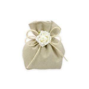 Sacchetto piccolo shabby beige- 13 x 13 cm