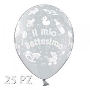 Pallone in lattice battesimo trasparente  25pz - 12'' / 30 cm