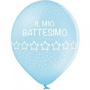 Pallone in lattice battesimo bianco azzurro 24pz- 12'' / 30 cm