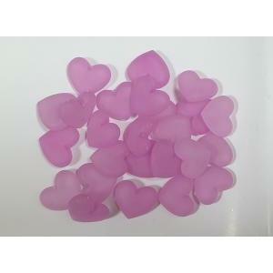 Cuori in plastica lilla opachi - 23mm x 25 pz