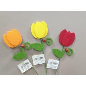 Pick tulipano in feltro colori assortiti - 5 x 5 cm