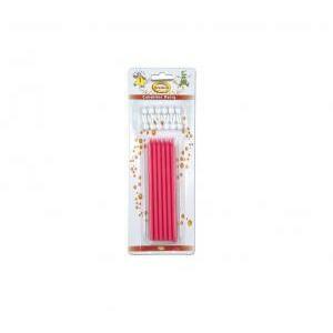 Candelina mini stelo fuxia - 12 pz