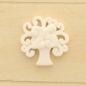 Gessetto albero della vita con numero 25 bianco - 4 cm