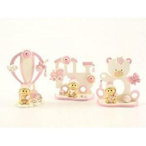 Porta foto baby rosa con magnete soggetti assortiti - 10 cm