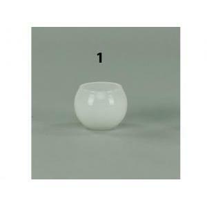 Vaso a sfera in vetro smaltato bianco - 7 x 5.5 cm