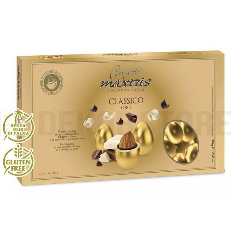 Confetti maxtris classico oro in confezioni da 500gr