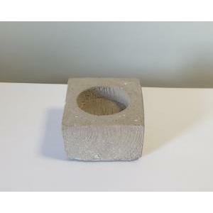 Porta tea light in cemento - 6.5 x 6.5 x 4 cm