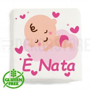 Marshmallow quadratino con stampa ' e' nata ' - 20pz