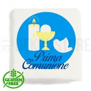 Marshmallow quadratino con stampa ' prima comunione blu ' - 20pz