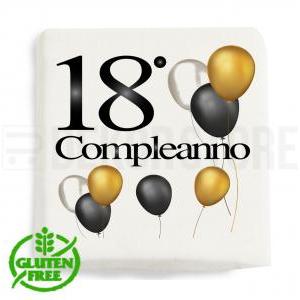 Marshmallow quadratino con stampa ' 18 compleanno ' - 20pz