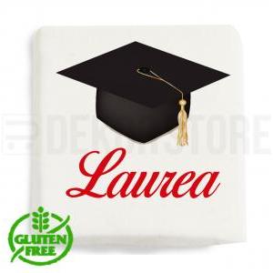 Marshmallow quadratino con stampa ' laurea con tocco ' - 20pz