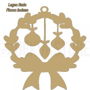 Pallina di natale in legno nudo - ghirlanda 100x100 mm