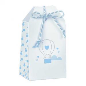 Tag porta confetti balloon azzurro 55x35x100 mm - 5 pz