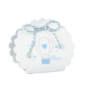 Borsa rotonda porta confetti balloon azzurro 58x40x85 mm - 10 pz